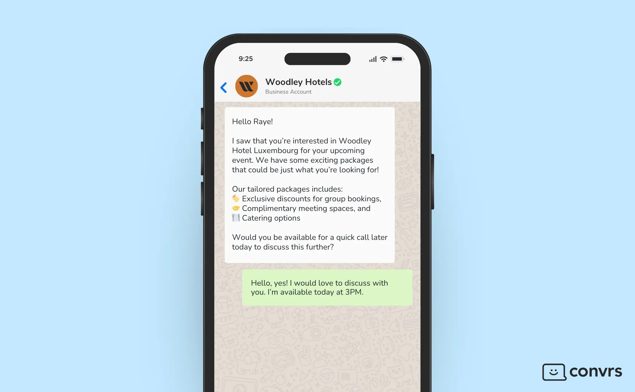 WhatsApp for Hotels - Hotel using AI Chatbots to upsell services to travelers