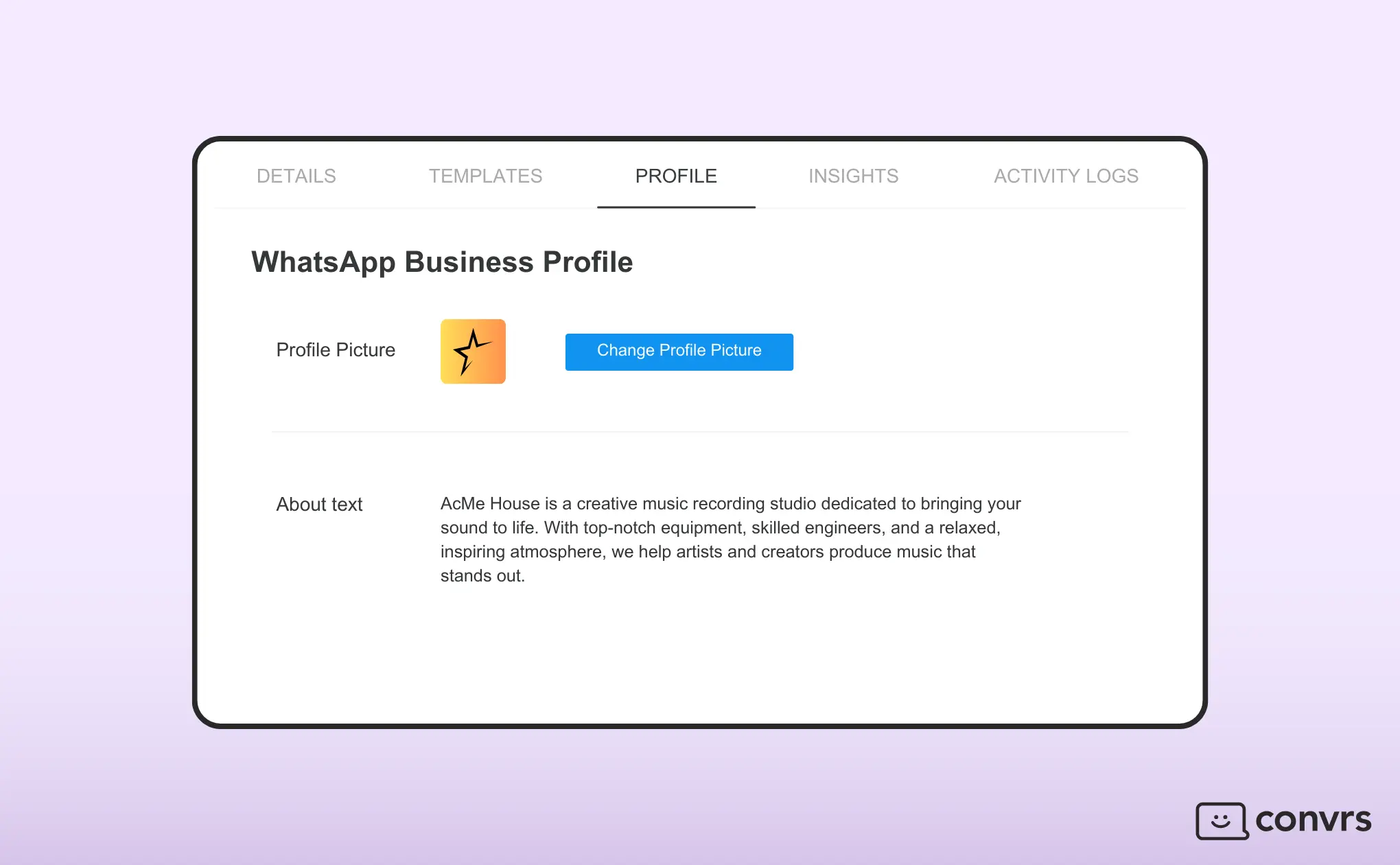 To set up whatsapp business account, update your business profile