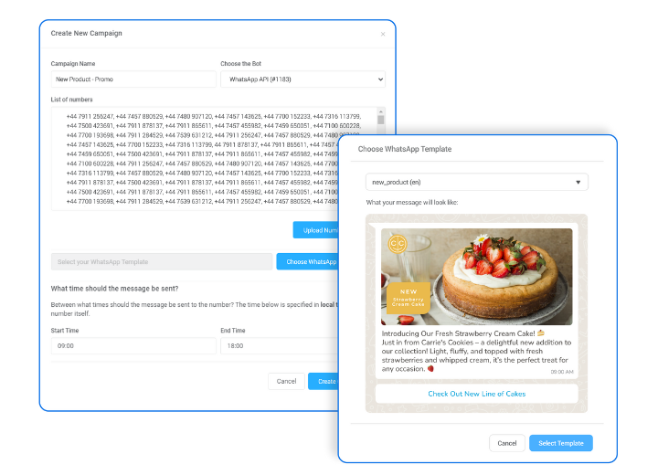 The WhatsApp Business Platform Bulk Messaging Interface provided by Convrs