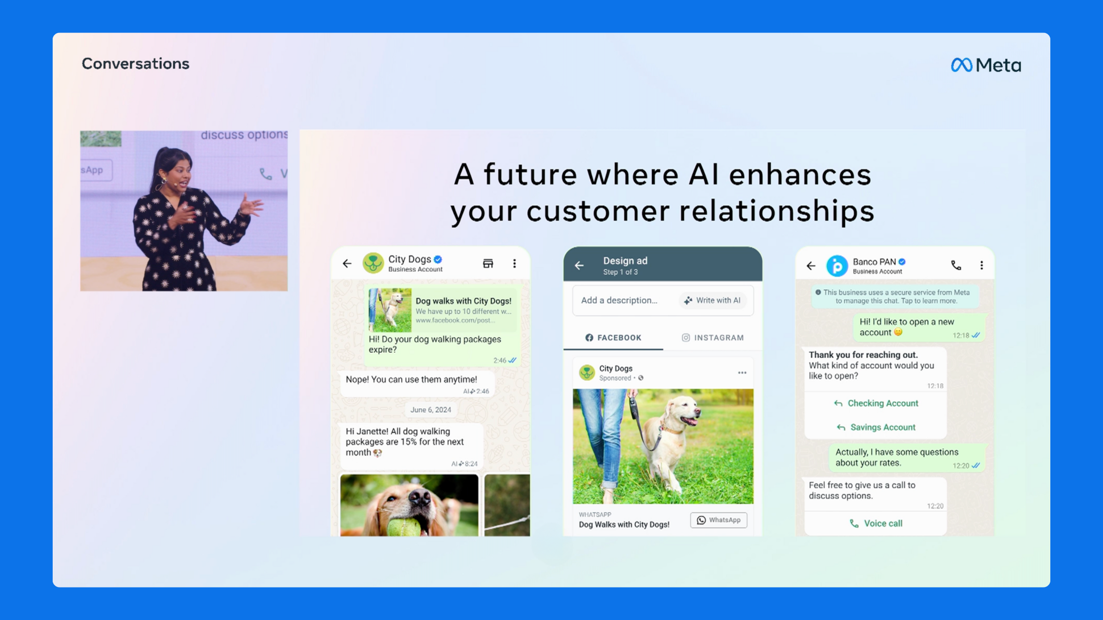 Meta Conversations 2024 showcases the Meta AI feature on WhatsApp
