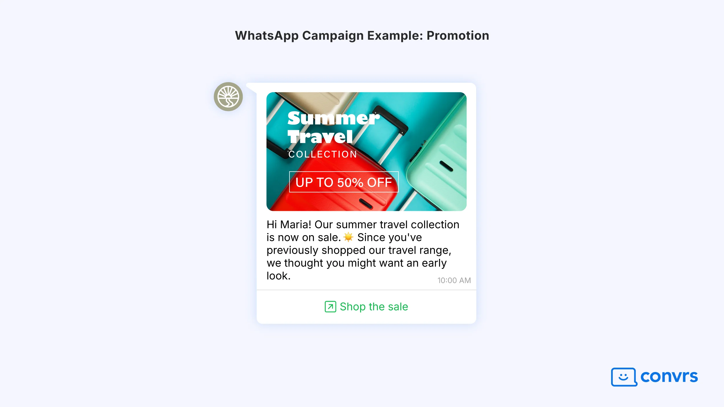 A WhatsApp bulk messaging campaign for a marketing promotion or sale.