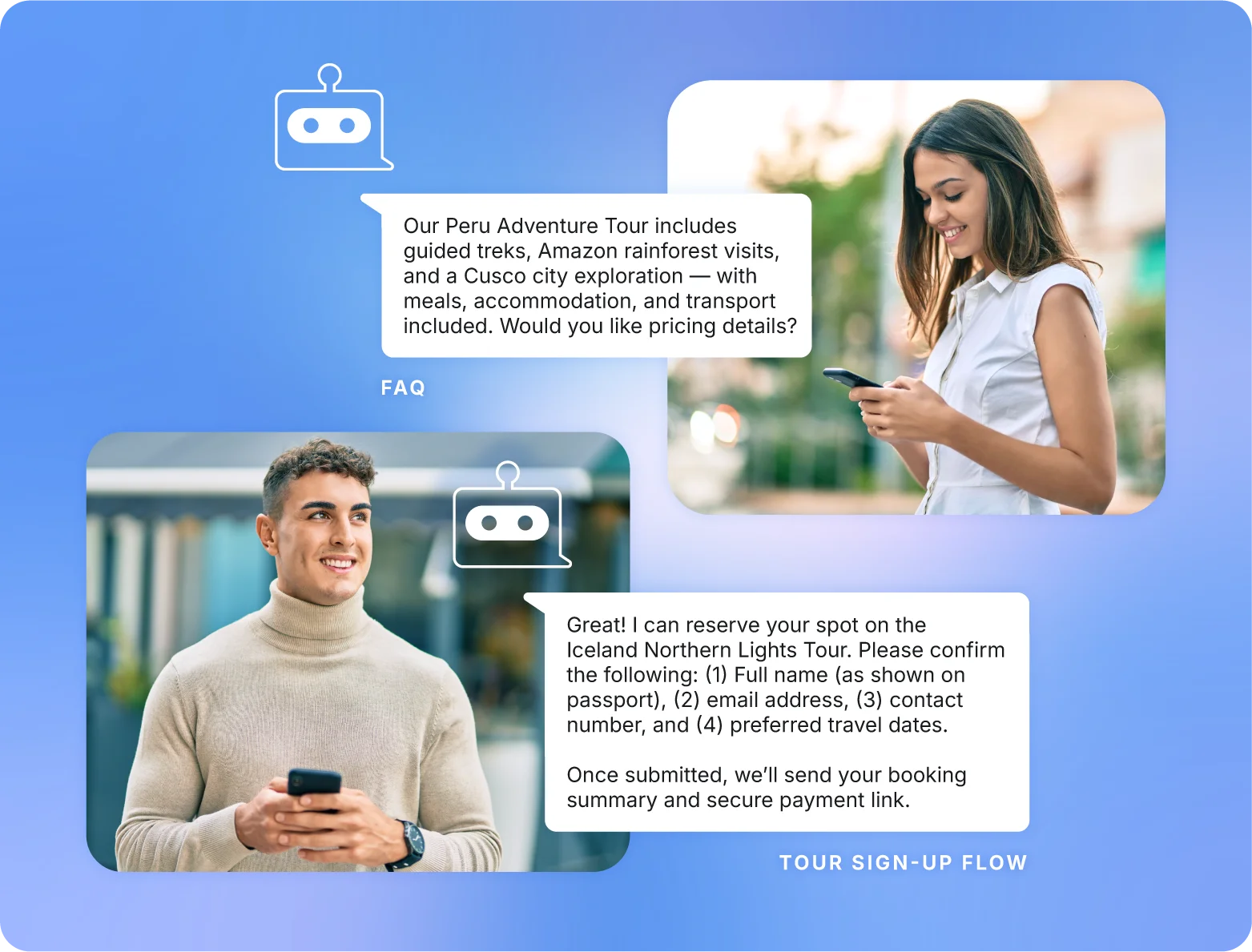 An AI Chatbot sharing instant answers to prospects' questions.
