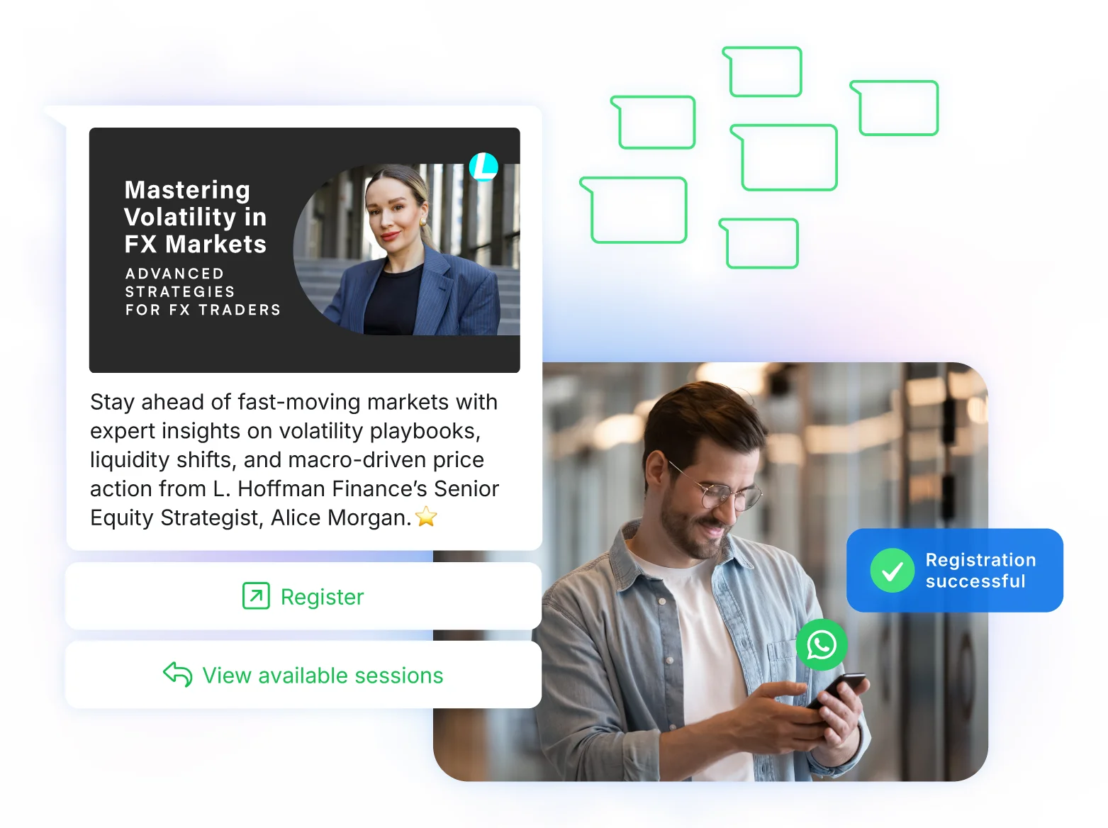 A WhatsApp Bulk Messaging campaign featuring interactive buttons, which the recipient engages with.
