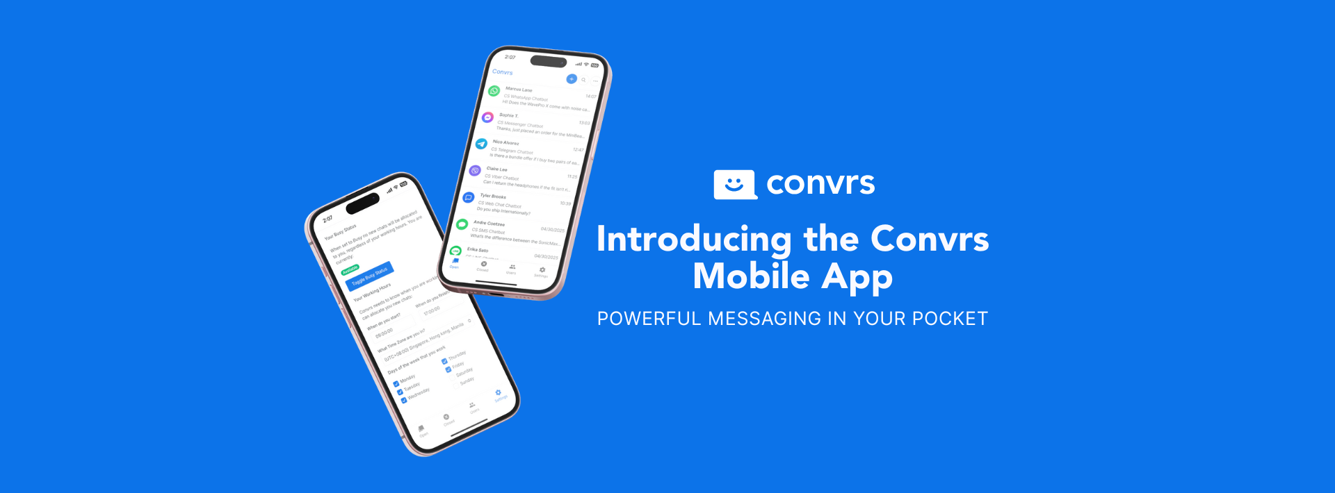 The Convrs mobile app