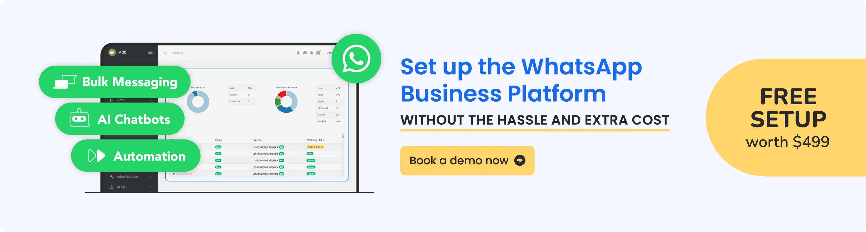 WhatsApp Business Platform setup worth $499 — free with Convrs.