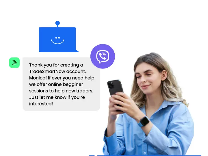 An automated message delivered by a Viber chatbot, triggerred by a user's action