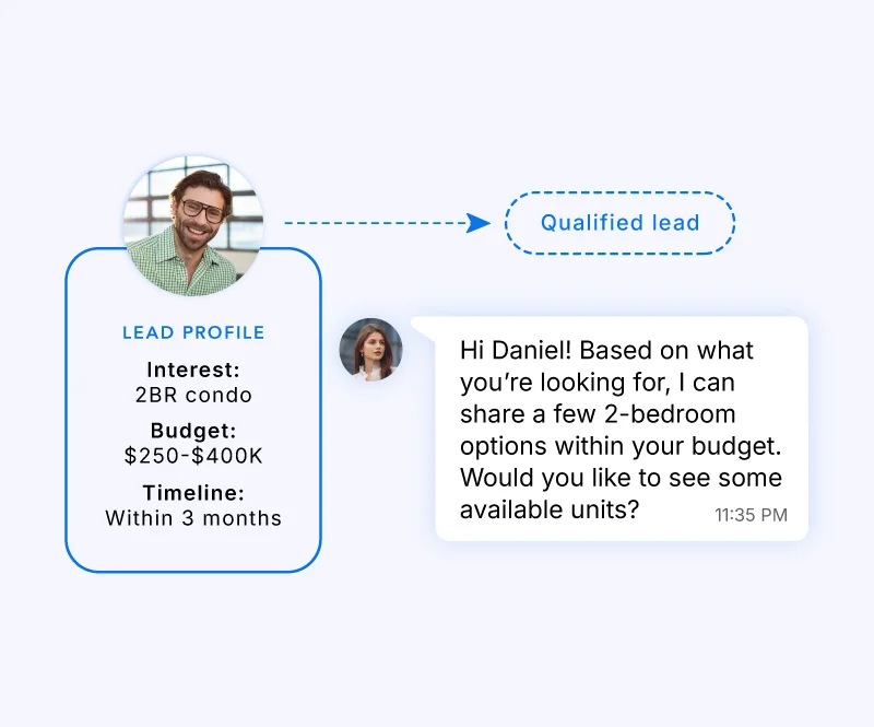 Lead qualification and follow-up with Convrs and the WhatsApp Business Platform for sales.