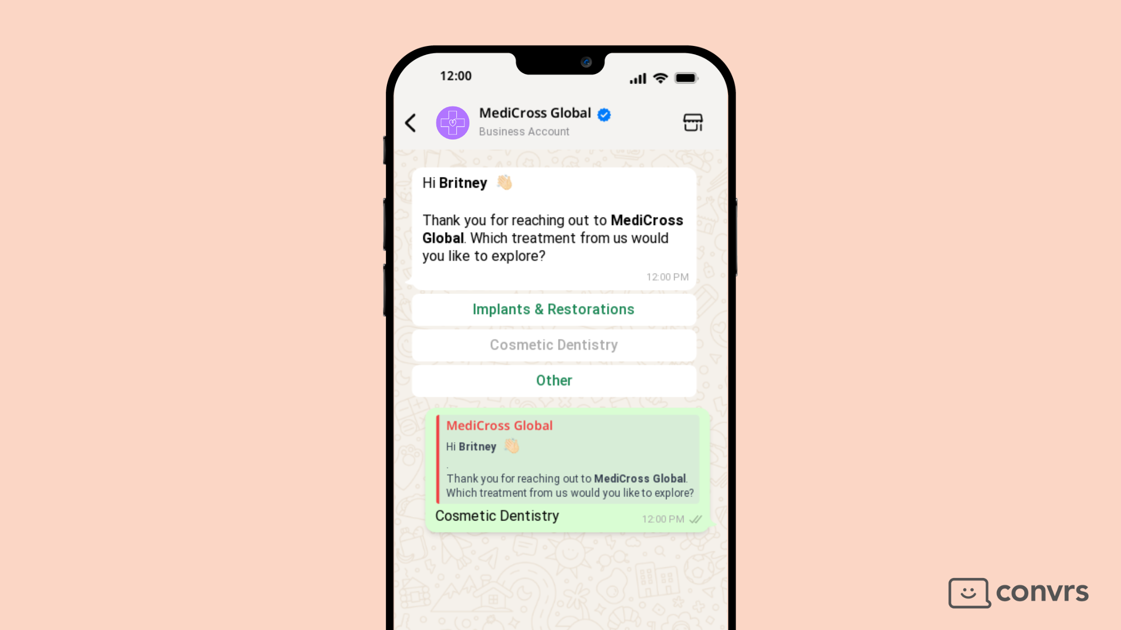General Treatment Inquiry WhatsApp Template for Health Tourism Clinics