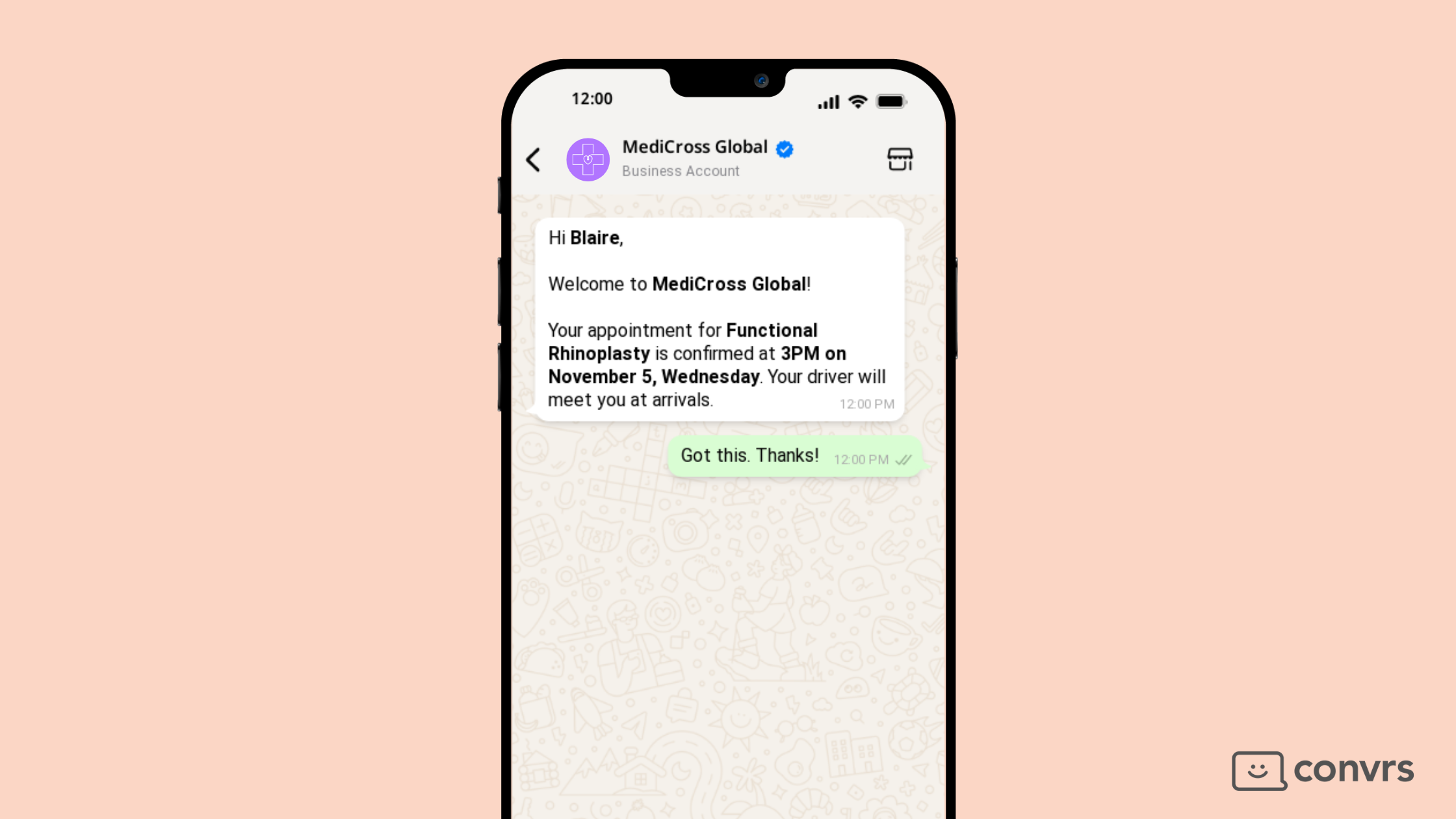 Welcome Message WhatsApp Template for Health Tourism Clinics