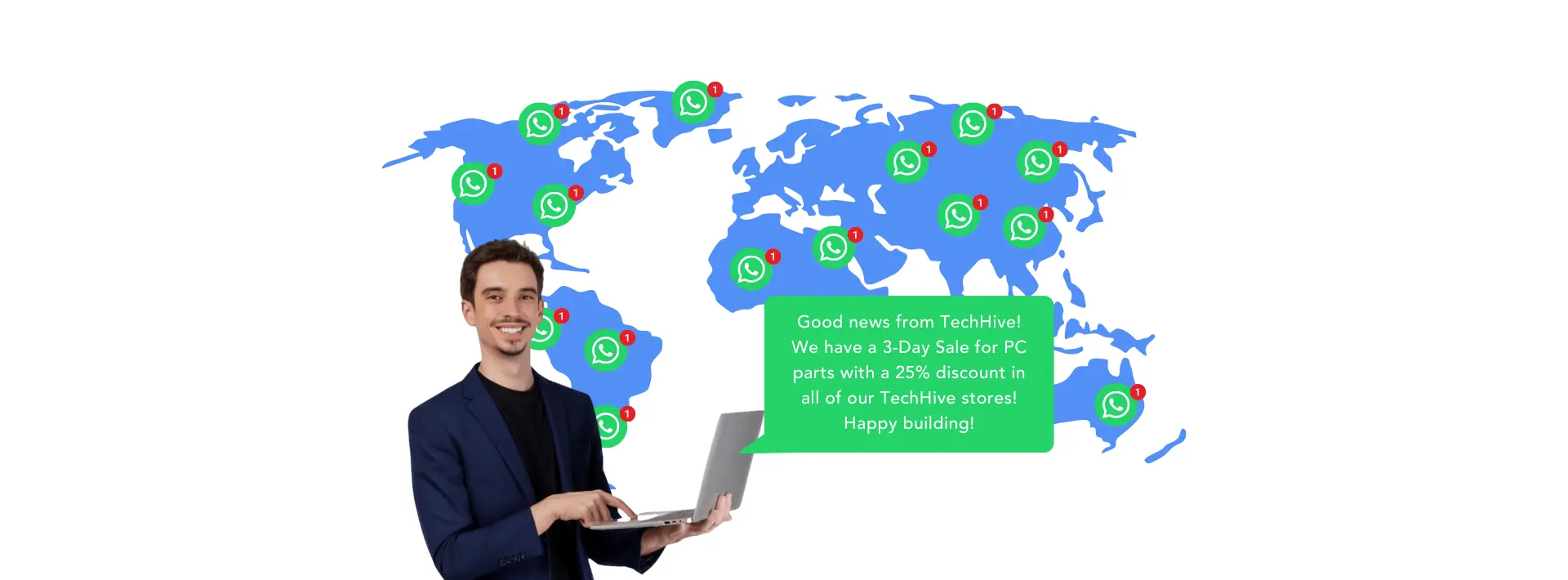 Sending a WhatsApp Broadcast Message to thousands of users worldwide through WhatsApp 