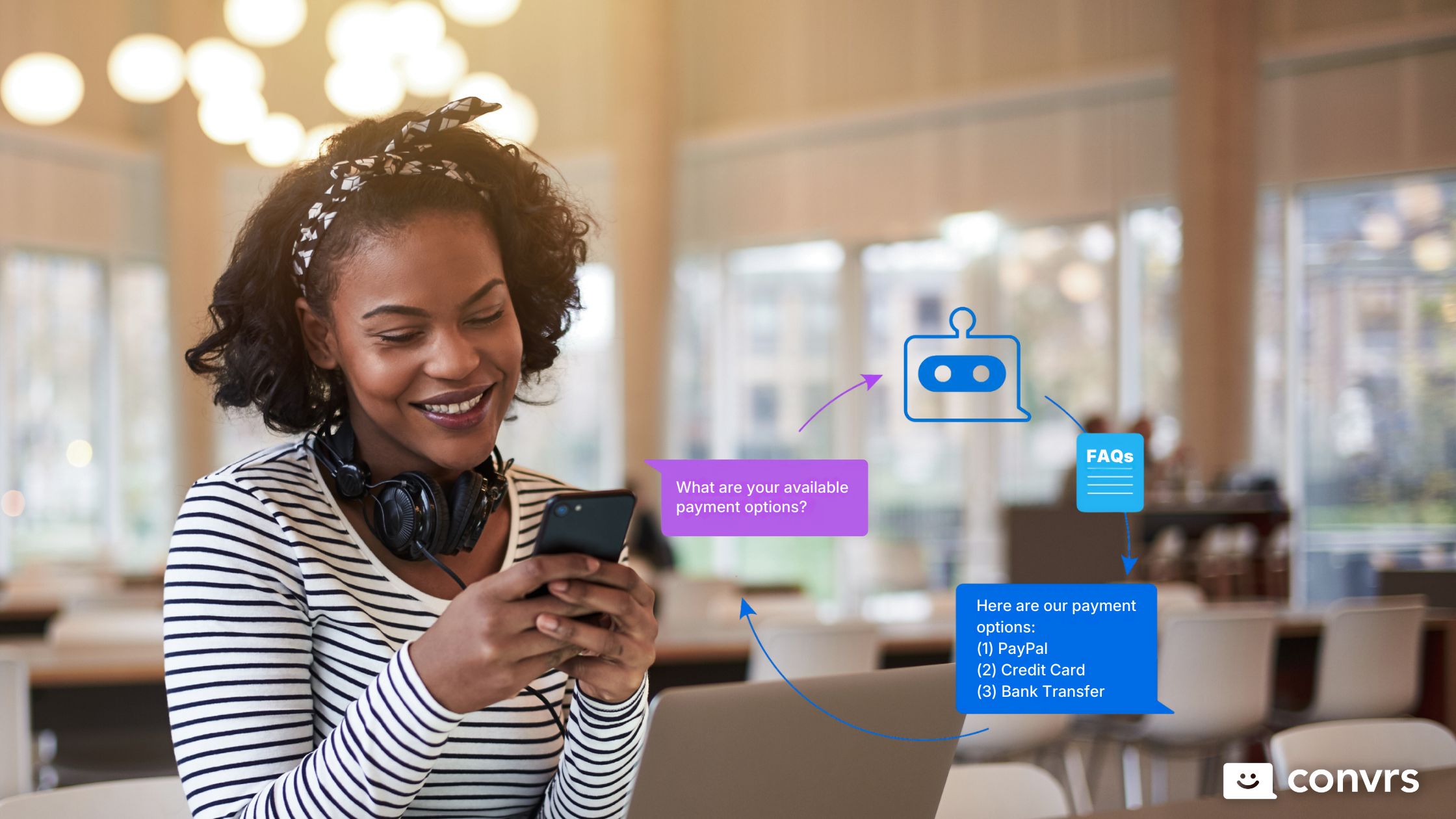 Customer being assisted by an AI Chatbot for payment methods